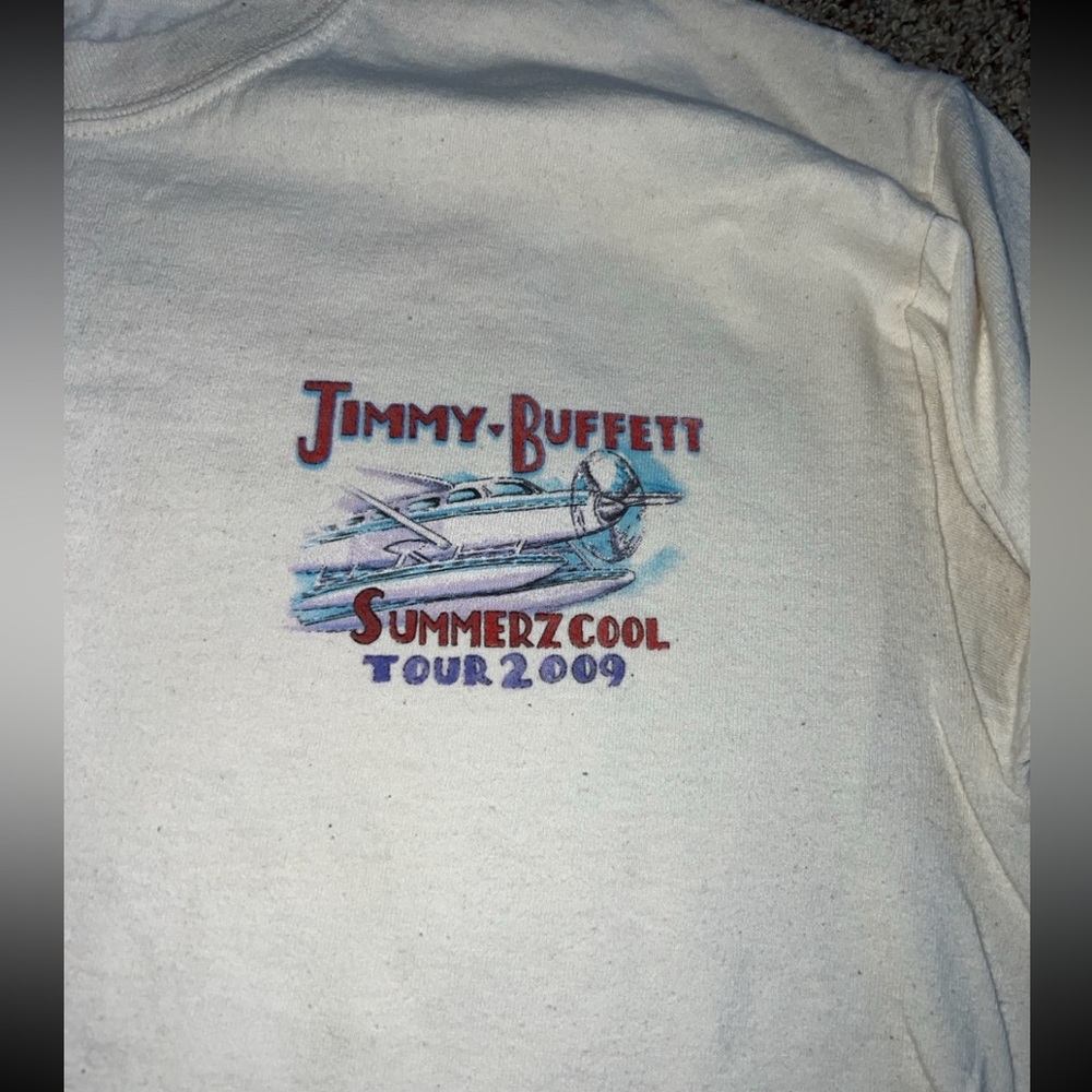 Jimmy Buffett Summerzcool Tour 2009 Long Sleeve Concert Tee Cream Gildan Medium - Picture 4 of 8